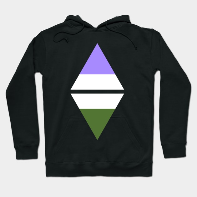 #nerfingwithpride Auxiliary Logo - Genderqueer Pride Flag Hoodie by hollowaydesigns